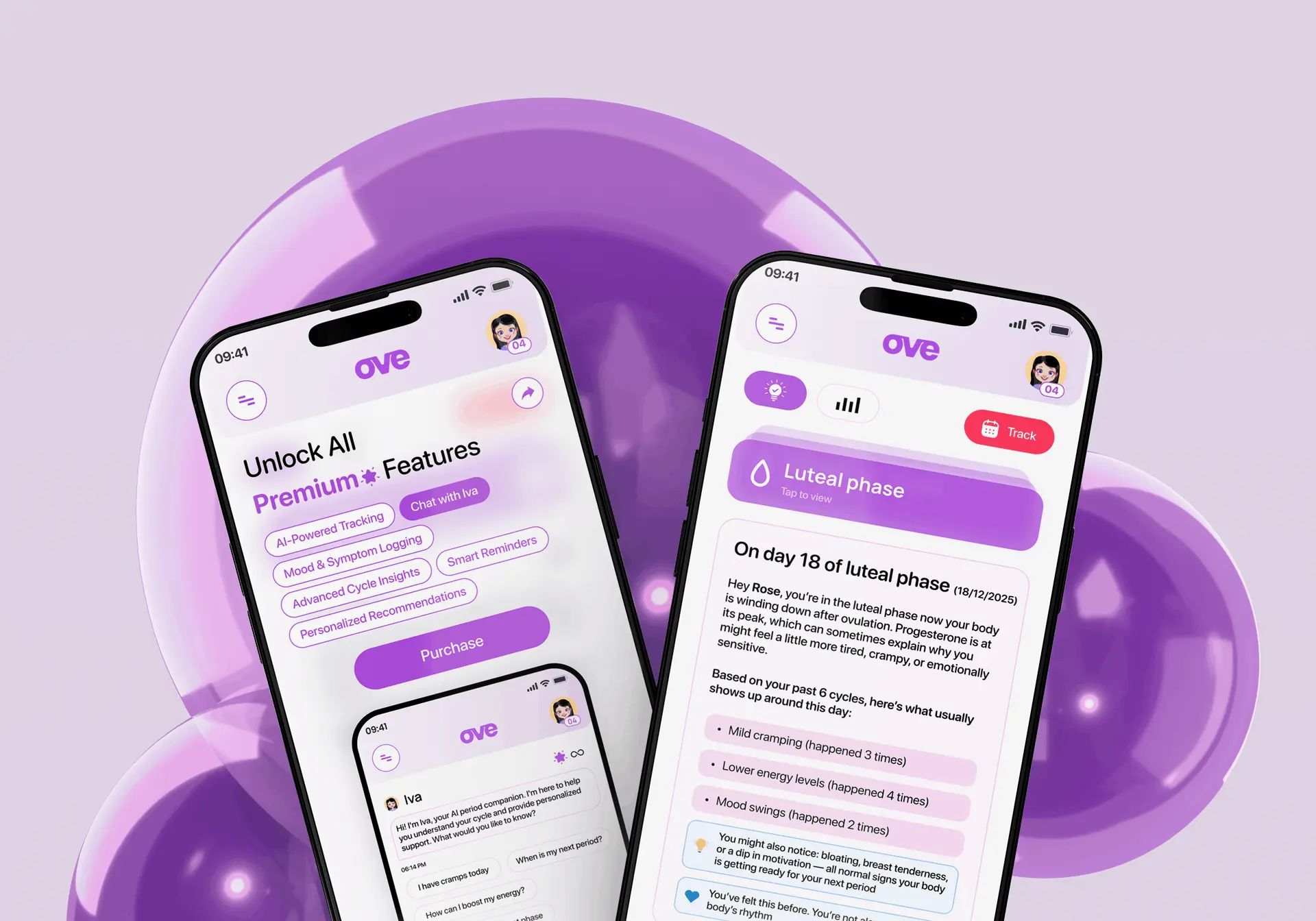 Ove Care AI companion interface with personalized insights