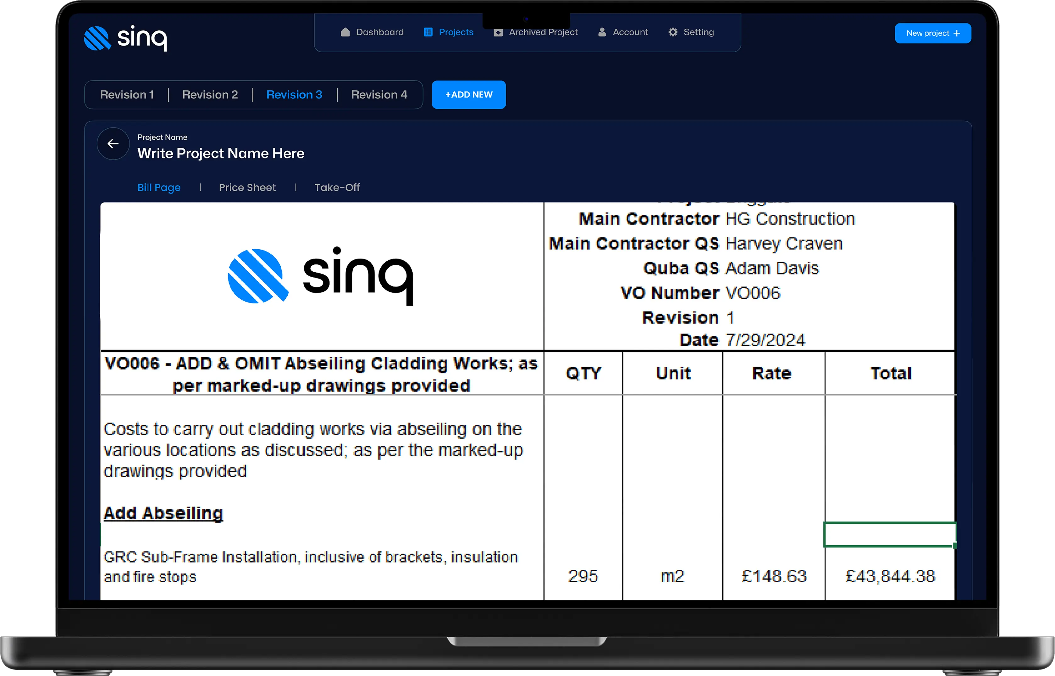 SINQ mockup