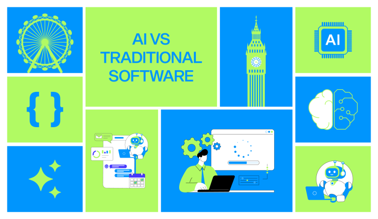 AI vs traditional software comparison diagram